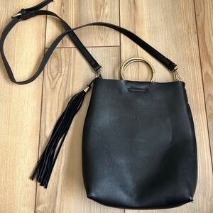 Street Level Faux Leather Ring Handle Mini Tote Purse